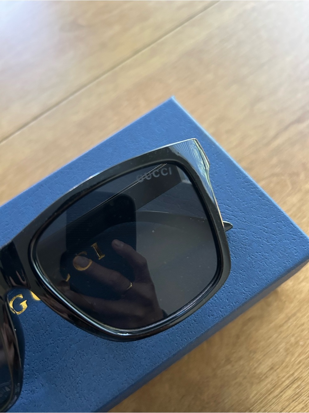 Gucci Black Square Frame Sunglasses with Dark Lenses - Picture 2 of 3